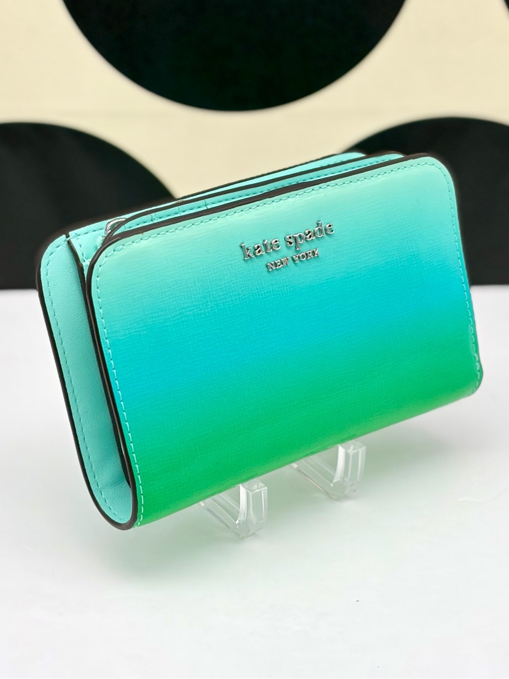 Kate Spade Morgan Ombré Compact Wallet in Mint Liqueur Multi Green